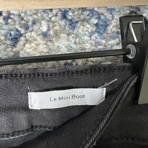 Frame Le Mini Boot Jeans Womens 27 Black Dark Wash Mid Rise Stretch Bootcut - Picture 6 of 9